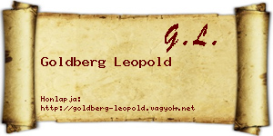 Goldberg Leopold névjegykártya